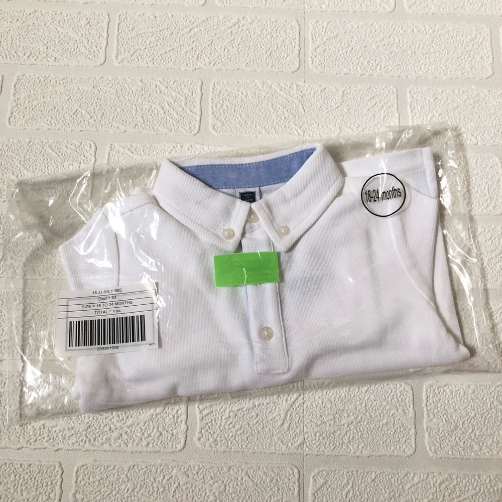 NWT Janie & Jack Long Sleeve Polo Shirt - Picture 2 of 5